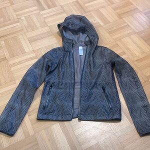 ivivva translucent black & grey rain jacket